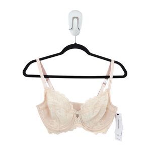 Calvin Klein Women 32DD Seductive Comfort Bra Brown Lace Full Coverage Unlined